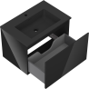 Mexen Orio 70 cm bathroom cabinet with Otis sink, 1 drawer, black gloss/black matte - 91A10-07047-1-BF70-W18M71