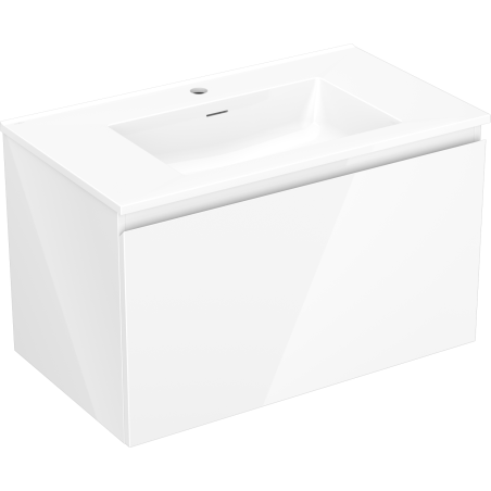 Mexen Orio bathroom cabinet 80 cm with Otis washbasin, 1 drawer, white gloss - 91A10-08047-1-BF00-W18M00
