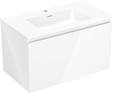 Mexen Orio 80 cm Bathroom Cabinet with Otis Sink, 1 Drawer, White Gloss - 91A10-08047-1-BF00-W18M00