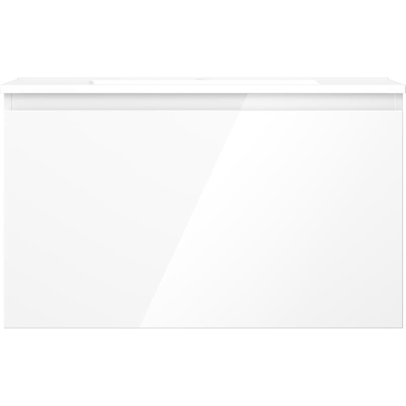 Mexen Orio 80 cm Bathroom Cabinet with Otis Sink, 1 Drawer, White Gloss - 91A10-08047-1-BF00-W18M00