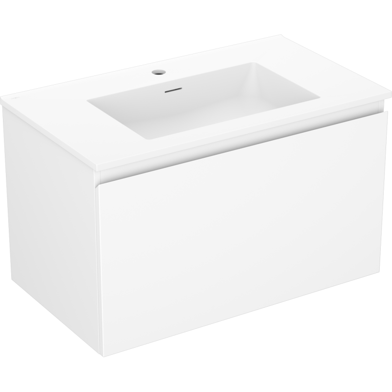 Mexen Orio bathroom cabinet 80 cm with Otis washbasin, 1 drawer, white matte - 91A10-08047-1-BF01-W18M01