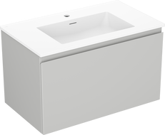 Mexen Orio bathroom cabinet 80 cm with Otis sink, 1 drawer, grey matte/white matte - 91A10-08047-1-BF62-W18M01