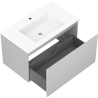 Mexen Orio bathroom cabinet 80 cm with Otis sink, 1 drawer, gray matte/white matte - 91A10-08047-1-BF62-W18M01