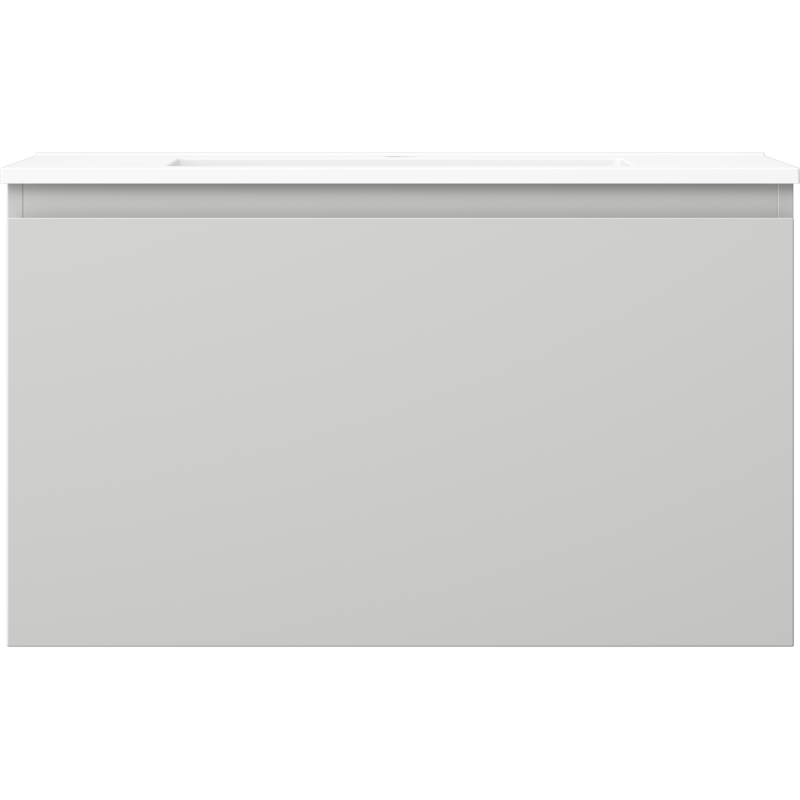 Mexen Orio bathroom cabinet 80 cm with Otis sink, 1 drawer, grey matte/white matte - 91A10-08047-1-BF62-W18M01