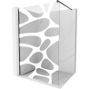 Mexen Kioto Walk-in Shower Wall 130 x 200 cm, White Wave 8 mm, Black - 800-130-101-70-97