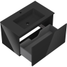 Mexen Orio bathroom cabinet 80 cm with Otis sink, 1 drawer, black gloss/black matte - 91A10-08047-1-BF70-W18M71