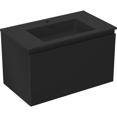 Mexen Orio bathroom cabinet 80 cm with Otis washbasin, 1 drawer, black matte - 91A10-08047-1-BF71-W18M71