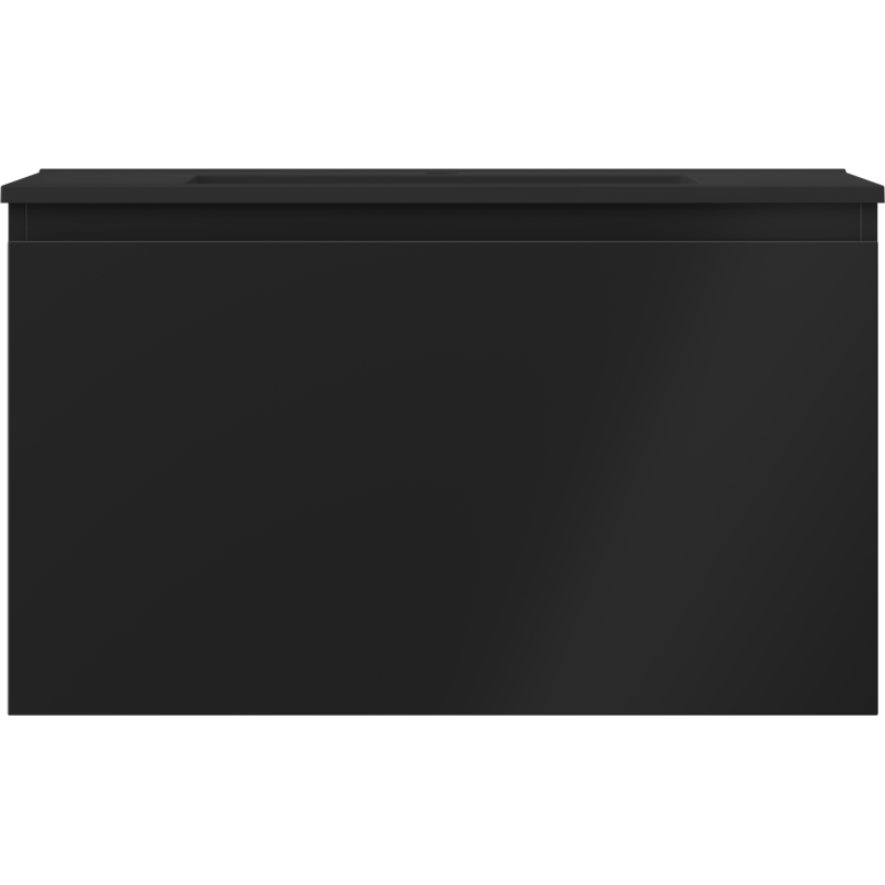 Mexen Orio bathroom cabinet 80 cm with Otis sink, 1 drawer, black matte - 91A10-08047-1-BF71-W18M71