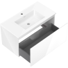 Mexen Orio bathroom cabinet 90 cm with Otis sink, 1 drawer, white gloss - 91A10-09047-1-BF00-W18M00