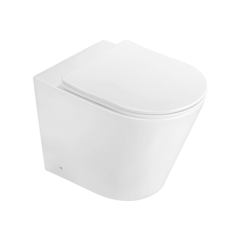 Mexen Rico Rimless Floor-Standing Toilet Bowl with Slim Soft-Close Seat, Duroplast, Glossy White - 32724000
