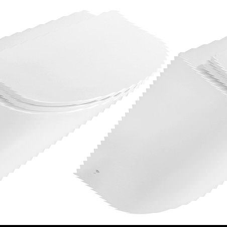 Mexen Rico Rimless Floor-Standing Toilet Bowl with Slim Soft-Close Seat, Duroplast, Glossy White - 32724000