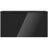 Mexen Orio Bathroom Cabinet 90 cm with Otis Sink, 1 Drawer, Black Gloss/Matte Black - 91A10-09047-1-BF70-W18M71