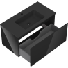 Mexen Orio Bathroom Cabinet 90 cm with Otis Sink, 1 Drawer, Black Gloss/Matte Black - 91A10-09047-1-BF70-W18M71