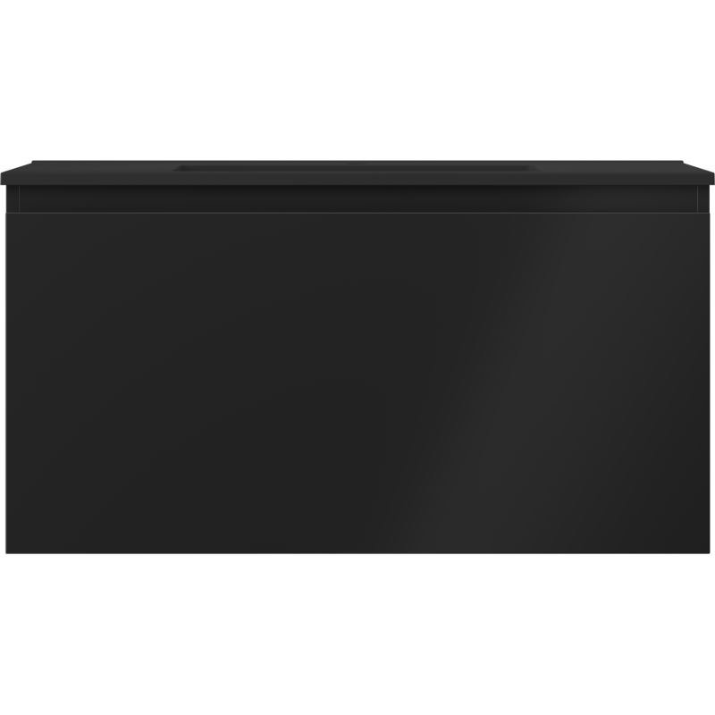 Mexen Orio Bathroom Cabinet 90 cm with Otis Sink, 1 Drawer, Black Matte - 91A10-09047-1-BF71-W18M71