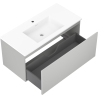 Mexen Orio bathroom cabinet 100 cm with Otis sink, 1 drawer, gray matte/white matte - 91A10-10047-1-BF62-W18M01