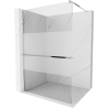 Mexen Kioto+ Walk-in Shower Wall with Shelf 80 x 200 cm, Transparent/Frosted, Chrome - 800-080-121-01-35