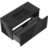 Mexen Orio 100 cm Bathroom Cabinet with Otis Sink, 1 Drawer, Black Gloss/Matt Black - 91A10-10047-1-BF70-W18M71