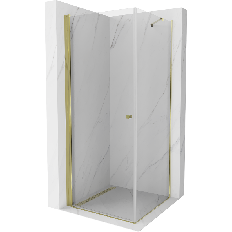 Mexen Pretoria hinged shower cubicle 70 x 70 cm, Transparent, Gold - 852-070-070-50-00