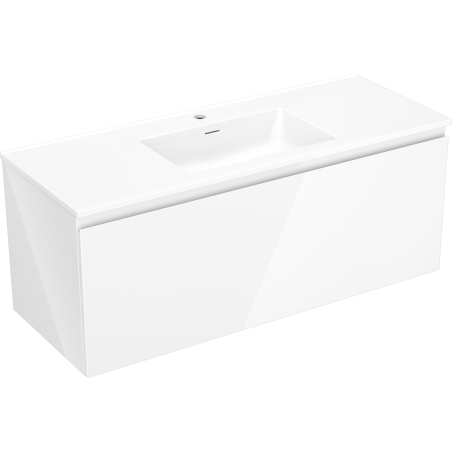 Mexen Orio bathroom cabinet 120 cm with Otis sink, 1 drawer, white gloss - 91A10-12047-1-BF00-W18M00