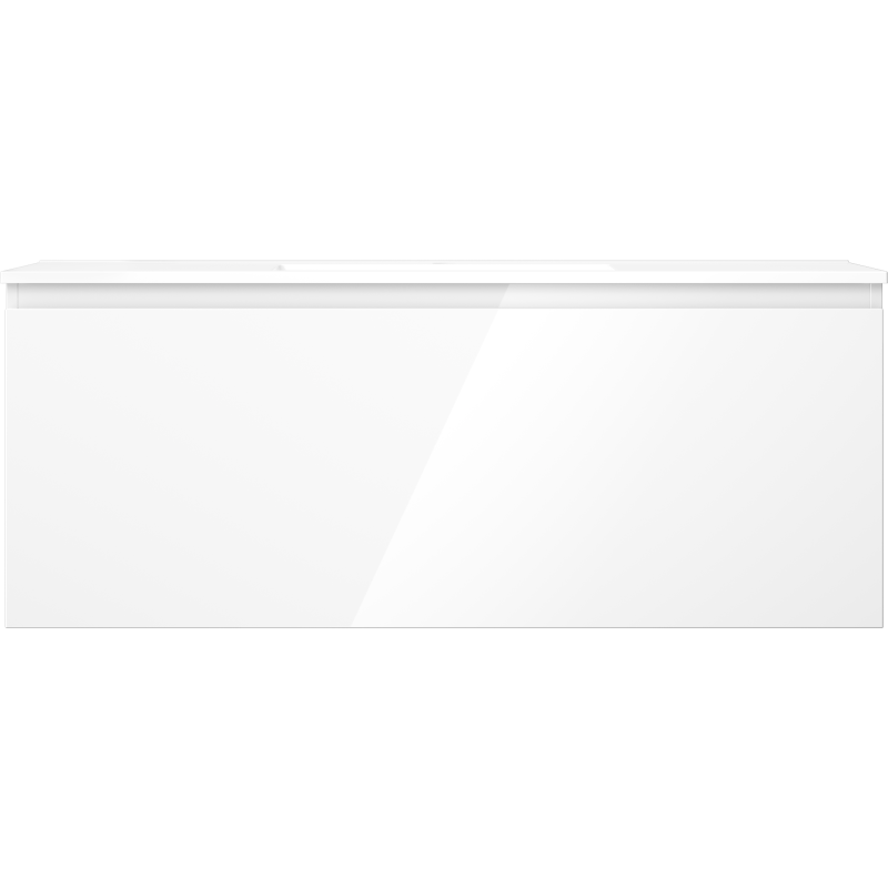 Mexen Orio 120 cm Bathroom Cabinet with Otis Sink, 1 Drawer, White Gloss - 91A10-12047-1-BF00-W18M00