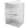 Mexen Kioto+ Walk-in Shower Wall with Shelf 110 x 200 cm, Transparent/Frosted, Chrome - 800-110-121-01-35
