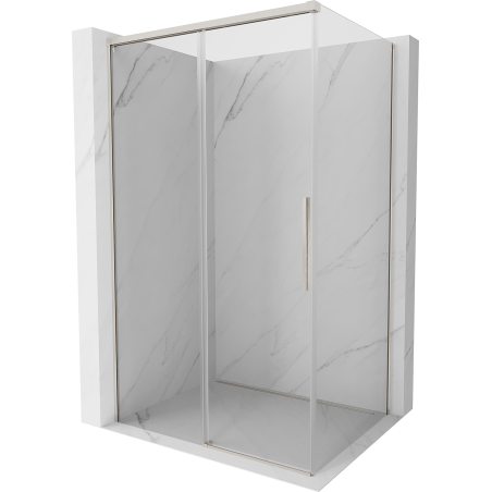 Mexen Rox sliding shower enclosure 150 x 120 cm, transparent, brushed nickel - 8C2-150-120-97-00