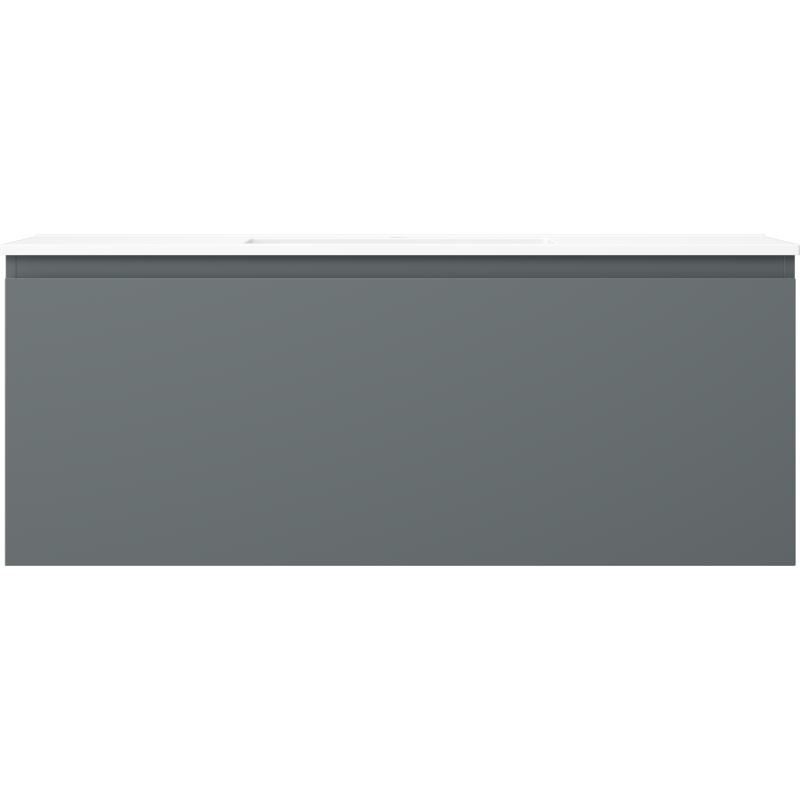 Mexen Orio 120 cm bathroom cabinet with Otis sink, 1 drawer, matte graphite/white matte - 91A10-12047-1-BF66-W18M01