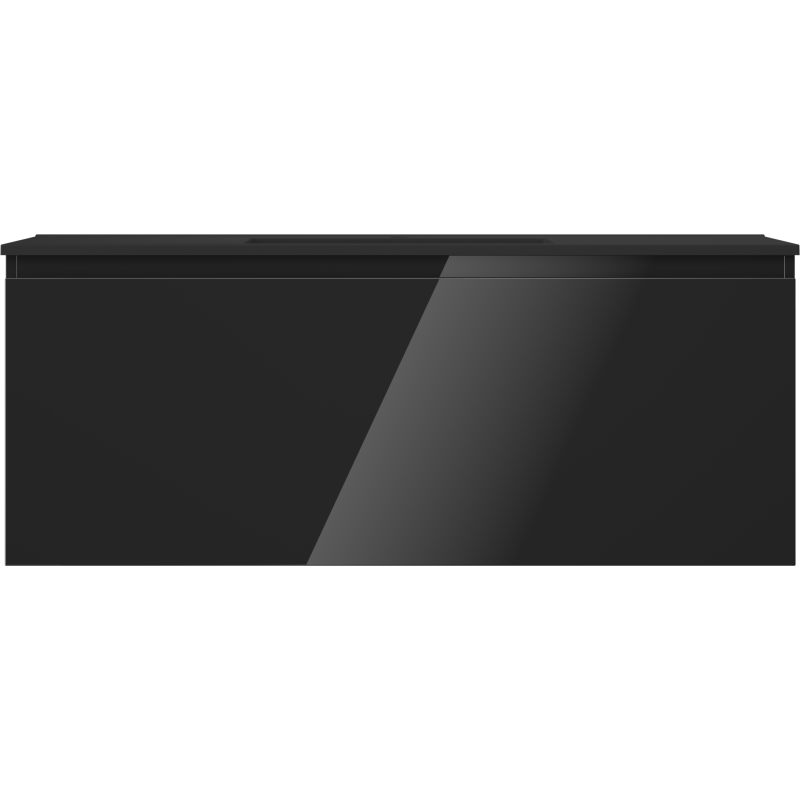 Mexen Orio bathroom cabinet 120 cm with Otis washbasin, 1 drawer, black gloss/black matt - 91A10-12047-1-BF70-W18M71