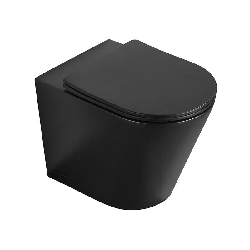 Mexen Rico standing rimless toilet bowl with soft-close slim seat, duroplast, matte black - 32724085
