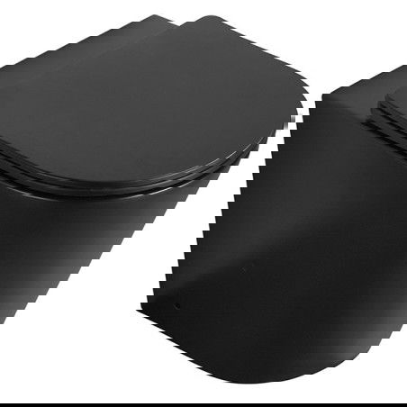 Mexen Rico standing rimless toilet bowl with slim soft-close seat, duroplast, black matte - 32724085
