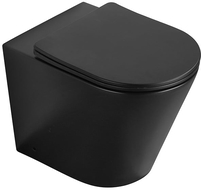 Mexen Rico standing rimless toilet bowl with slim soft-close seat, duroplast, black matte - 32724085