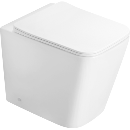 Mexen Cube Rimless Standing Toilet Bowl with Slim Soft-Close Seat, Duroplast, White Gloss - 32924000