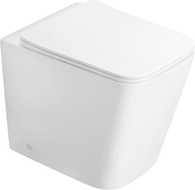 Mexen Cube Rimless Standing Toilet Bowl with Slim Soft-Close Seat, Duroplast, White Gloss - 32924000