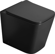 Mexen Cube Rimless Standing Toilet Bowl with Slim Soft-Close Seat, Duroplast, Matte Black - 32924085