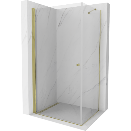 Mexen Pretoria hinged shower cabin 90 x 100 cm, transparent, gold - 852-090-100-50-00
