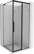 Mexen Rox L right sliding shower cabin 90 x 90 cm, black frame, black - 8C2L-090-090-70-70-P
