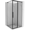 Mexen Rox L right sliding shower enclosure 95 x 95 cm, black frame, black - 8C2L-095-095-70-70-P