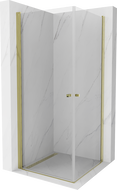 Mexen Pretoria Duo Swing Shower Enclosure 90 x 90 cm, Transparent, Gold - 852-090-090-50-00-02