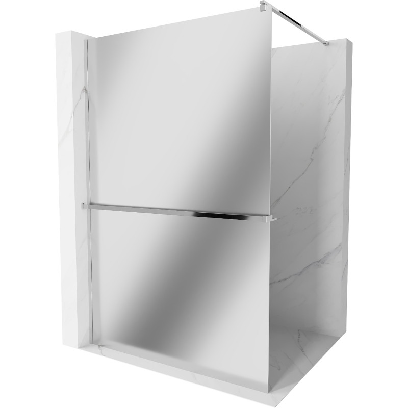 Mexen Kioto+ Shower wall with shelf Walk-in 70 x 200 cm, mirror, chrome - 800-070-121-01-50