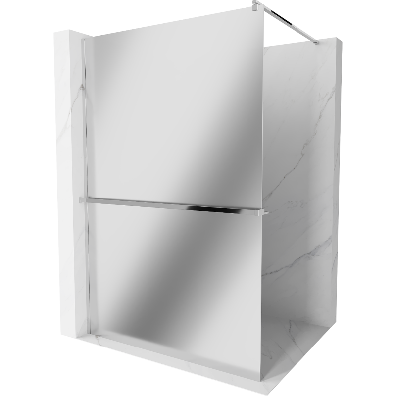 Mexen Kioto+ walk-in shower wall with shelf 70 x 200 cm, mirror, chrome - 800-070-121-01-50