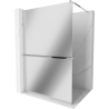 Mexen Kioto+ shower screen with a shelf and rail 80 x 200 cm, Mirror 8 mm, Chrome - 800-080-121-01-50