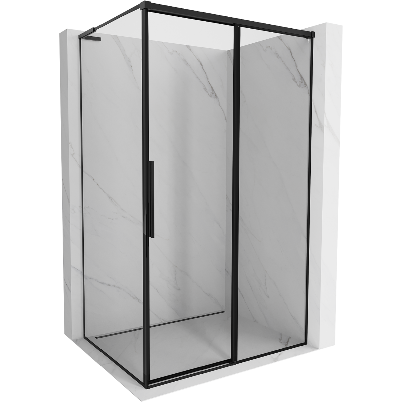 Mexen Rox L right sliding shower cabin 110 x 100 cm, black frame, black - 8C2L-110-100-70-70-P