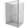 Mexen Kioto+ shower wall with Walk-in shelf 120 x 200 cm, black frame, chrome - 800-120-121-01-70