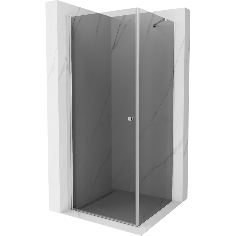 Mexen Pretoria hinged shower cubicle 80 x 80 cm, Graphite, Chrome - 852-080-080-01-40