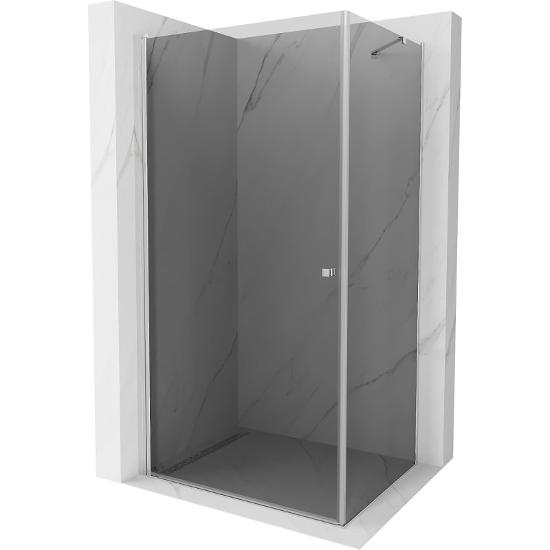 Mexen Pretoria hinged shower cubicle 80 x 110 cm, Graphite, Chrome - 852-080-110-01-40
