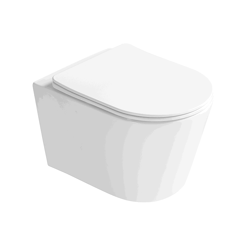 Mexen Rico Rimless Tornado Toilet Bowl with Slim Soft-Close Seat, Duroplast, Glossy White - 3072L4000T