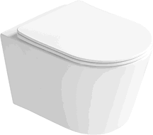 Mexen Rico Rimless Tornado Toilet Bowl with Slim Soft-Close Seat, Duroplast, Glossy White - 3072L4000T