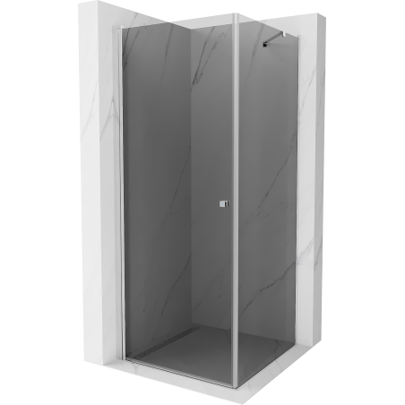 Mexen Pretoria 90 x 90 cm Hinged Shower Cabin, Graphite, Chrome - 852-090-090-01-40