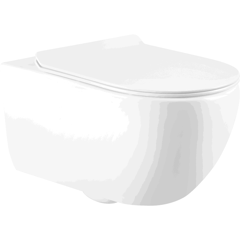 Mexen Carmen Rimless WC Bowl with Slim Soft-Close Seat, Duroplast, Glossy White - 3088L4000