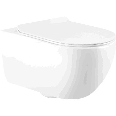 Mexen Carmen Rimless WC Bowl with Slim Soft-Close Seat, Duroplast, Glossy White - 3088L4000